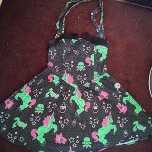 hell bunny zombie unicorn halter dress
